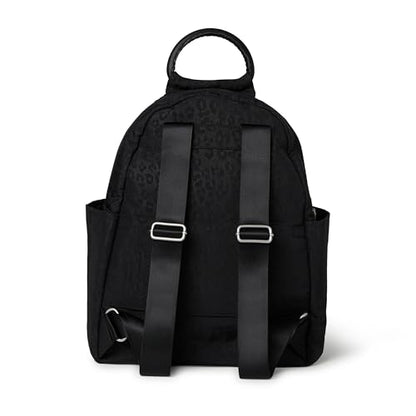 Baggallini Womens All Day Backpack With RFID Phone Wristlet, Black Faux Shearling - color: Black Faux Shearling