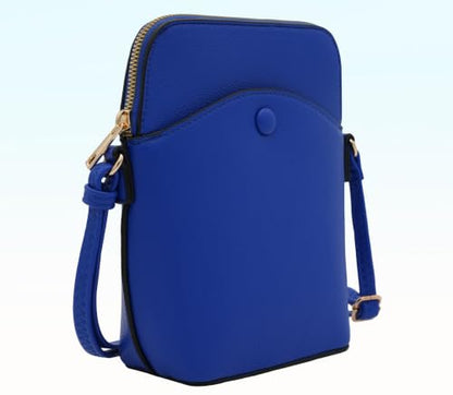 Solene Small Crossbody Bag with Gold Hardware, Mini Shoulder Purse with Adjustable Strap - color: Royal Blue