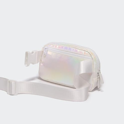 Pander Nylon Fanny Pack for Women, Two-Way Zipper Crossbody Bag - color: Iridescent