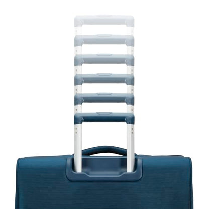 Samsonite Soft-Sided Medium Checked 25-Inch Expandable PortLift Suitcase: Durable, 360° Spinner Wheels, Adjustable Handle, TSA Lock, 2 Front & Side Pocket- Marine Blue - color: Marine Blue, size: 25-Inch Checked-Medium