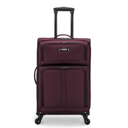 U.S. Traveler Anzio Softside Expandable Luggage with Spinner Wheels, Burgundy, 26-Inch Medium - color: Burgundy, size: 26-Inch Medium