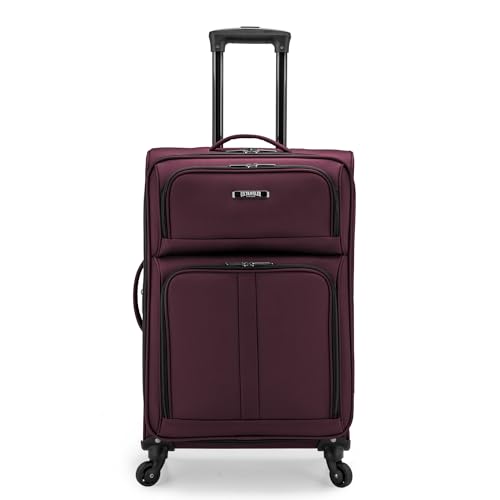 U.S. Traveler Anzio Softside Expandable Luggage with Spinner Wheels, Burgundy, 26-Inch Medium - color: Burgundy, size: 26-Inch Medium