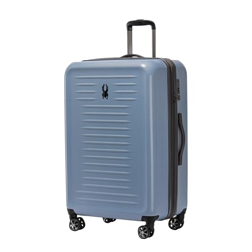 Spyder Rails Expandable Hardside Upright Suitcase with 360 Spinner Wheels, TSA Approved Lock, Denim, Large Checked - color: Denim, size: Large Checked