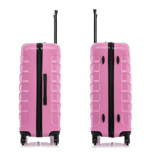 InUSA ENDURANCE Luggage with Spinner Wheels | Durable Lightweight Hardside Suitcase, Spacious Travel Bag with Handle and Trolley | 28-Inch Large Checked Luggage | Pink - color: Pink, size: 28 Inch