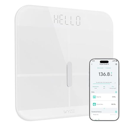 Wyze Smart Scale X Digital Bathroom Scale for Body Weight and Fat(White) - color: Scale X White