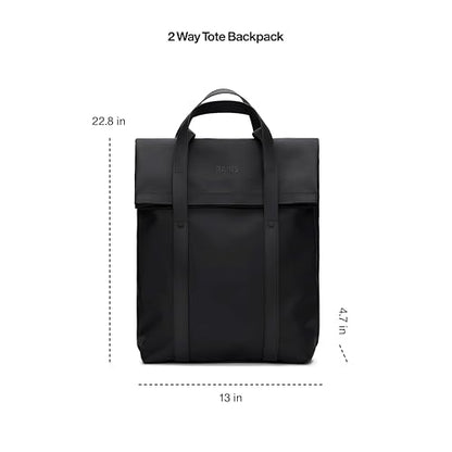 RAINS 2 Way Tote Backpack - Waterproof Convertible Laptop Bag, 4 Gallon