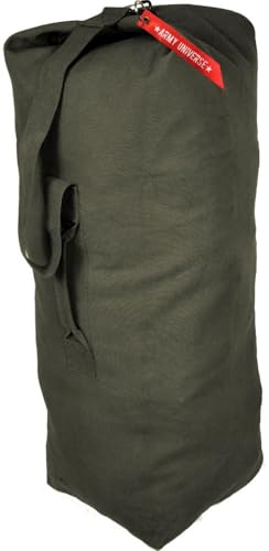 Top Load Heavyweight Cotton Canvas Tactical Military Duffle Bag Carryall Shoulder Storage Bulk Travel Bag, Olive Drab - 12" x 12" x 27" - color: Olive Drab, size: 21" x 36"