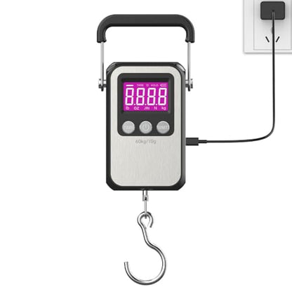 Klau Portable Rechargeable Luggage Hanging Scale,60 kg/120 lb, Black