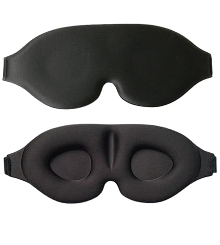 Sleep Mask for Women Men Comfortable Blockout Soft 3D Padded Eye Mask for Sleeping Side Sleeper Friendly Black - color: Black