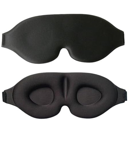 Sleep Mask for Women Men Comfortable Blockout Soft 3D Padded Eye Mask for Sleeping Side Sleeper Friendly Black - color: Black