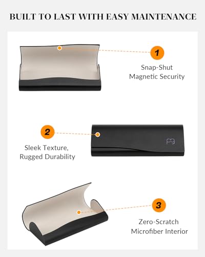Payne Glasses Slim Glasses Case, Reading Glasses Case - color: Black - 2 Pack