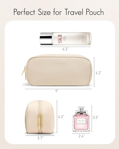 VLANDO Makeup Bag Cosmetic Pouch for Travel Essentials,White - color: 02-White