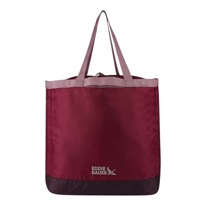 Eddie Bauer Stowaway Packable Tote Bag - color: Port Red
