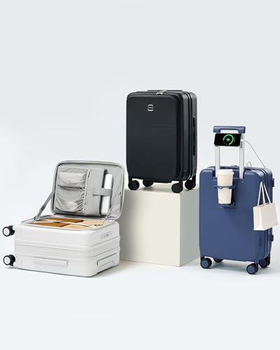 Hanke 20 Inch Expandable Carry On Luggage 22x14x9 Airline Approved - color: Jet Black, size: Expandable 20 Inch