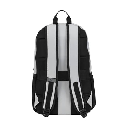 PUMA Women's Poppy Backpack in Memory Cloth with Laptop Sleeve, Luggage Strap & Water Bottle Pockets - color: Cool Light Grey