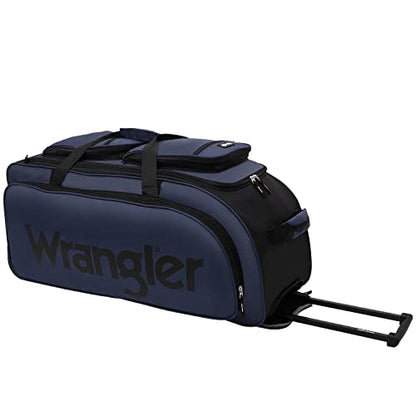 Wrangler Wesley Rolling Duffel Bag, Navy Blue, Large 30-Inch - color: Navy Blue
