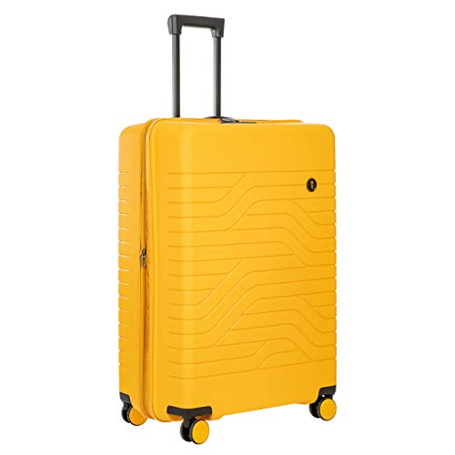 Bric's B|Y Ulisse Checked Luggage with Spinner Wheels – Expandable Lightweighted Hard Shell Suitcase, TSA Combination Lock - Removeable Wash Bag Included - 30 Inch, Mango - color: Mango, size: Checked-large