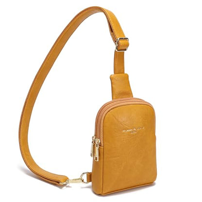 INICAT Small Crossbody Bags for Women, Mini Travel Sling Purse - color: Golden Yellow, size: Small