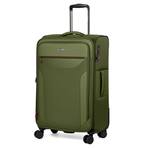 28'' Checked Softside Expandable 20% Luggage w/TSA LOCK - color: Green, size: Checked-Large 28 inch