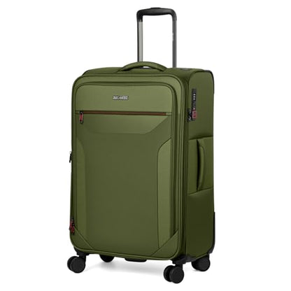 28'' Checked Softside Expandable 20% Luggage w/TSA LOCK - color: Green, size: Checked-Large 28 inch