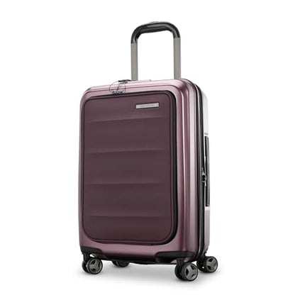 Samsonite Octiv Lightweight Hardshell 21-Inch Pro Carry-On Luggage - Durable & Impact Resistant, 360° Aero Trac Spinner Wheels, Adjustable Handle, Expandable Suitcase, TSA Approved Lock - Purple - color: Amethyst Purple, size: Front Pocket Carry-On 21 inc