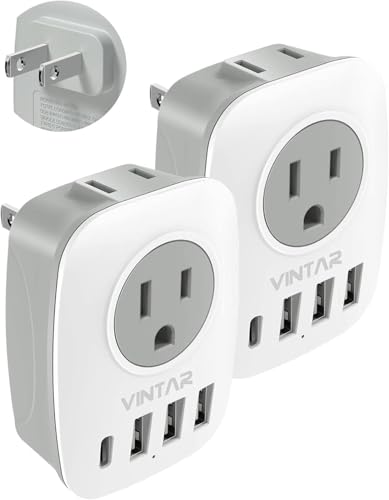 VINTAR US to Japan Plug Adapter, 2 Prong to 3 Prong Outlet Adapter, 2 Pack - style: Type A-Japan Philippines
