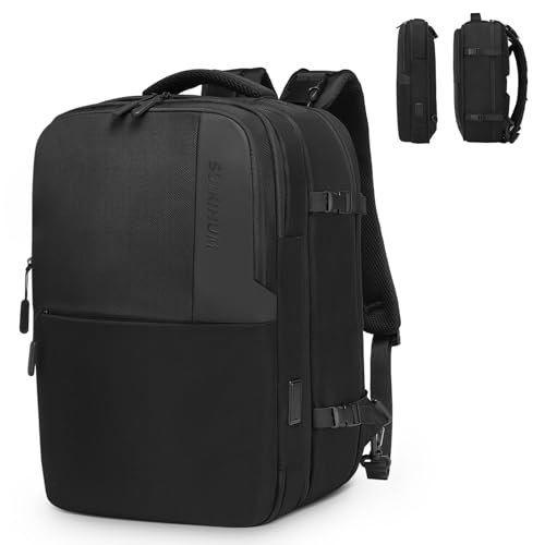 35L Expandable 2 in 1 Travel Backpack for 16 Inch Laptop Black - color: Black