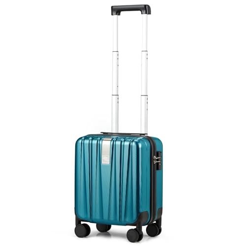Hanke 14 Inch Underseat Carry On Luggage with Wheels Hard Shell Suitcases Carry On Bag Lightweight Small Mini Suitcase Tsa Luggage for Travel. Caribbean Blue. - color: Caribbean Blue, size: 14 Inch