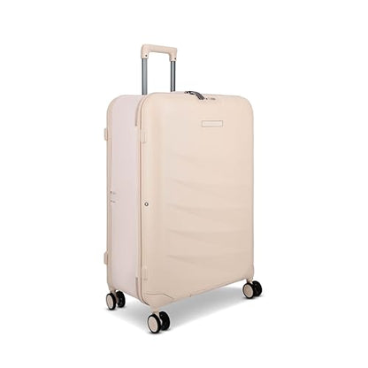ROLLINK Foldable Mono Large Checked Suitcase 29” – Hardshell Luggage, Double Spinner Wheels, TSA Lock, Lightweight & Durable Travel Case – Scratch, Water & Impact Resistant (Shifting Sand) - color: Sand Beige, size: Large Checked