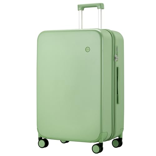 mixi Luggage Suitcases with Spinner Wheels, Large Hardside Rolling Suitcase PC with TSA Lock Travel Case 26in Checked in, Fine Grid Avocado Green - color: Fine Grid Avocado Green, size: 26in Checked in