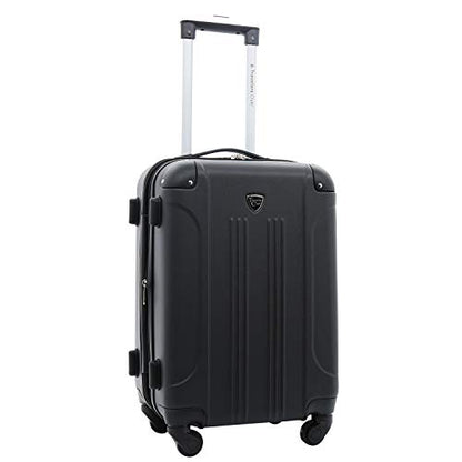 Travelers Club Chicago Hardside Expandable Spinner Luggage, Black, 5 Piece Set - color: Black, size: 5-Piece Set