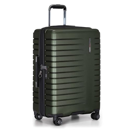 Traveler's Choice Archer Polycarbonate Expandable Luggage with Spinner Wheels, Green, Checked 26-Inch - color: Green, size: 1-Piece (Checked 26-Inch)