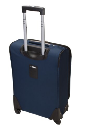Rockland Impact Softside 4 Piece Spinner Wheel Luggage Set, (18"/22"/26"/30"), Navy - color: Navy