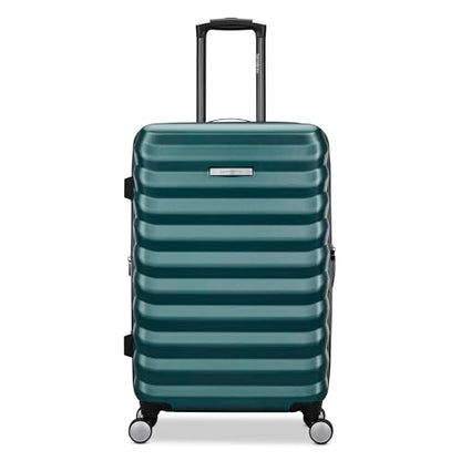 Samsonite Hard-Sided 24-Inch Lightweight Checked Medium Expandable Element Suitcase: Durable, 360° Spinner Wheels, Adjustable Telescopic Handle, TSA-Approved Lock - Bistro Green - color: Bistro Green, size: 24-Inch Checked-Medium