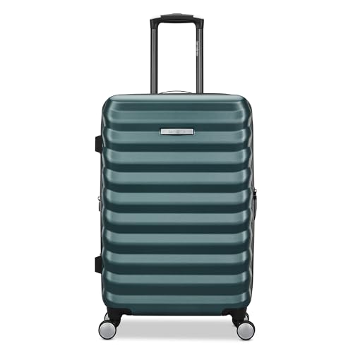 Samsonite Hard-Sided 24-Inch Lightweight Checked Medium Expandable Element Suitcase: Durable, 360° Spinner Wheels, Adjustable Telescopic Handle, TSA-Approved Lock - Bistro Green - color: Bistro Green, size: 24-Inch Checked-Medium