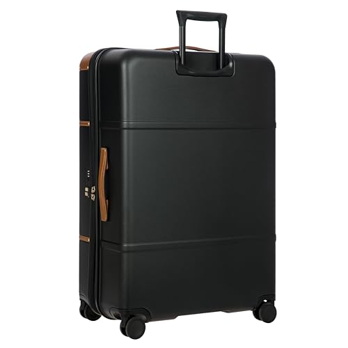 Bric's Bellagio 3.0 Spinner Trunk- Luxury Hardshell Check In Luggage with Large Wheels, Telescopic Handle, Leather Detailing - Expandable Rolling Suitcase - 32", Black - color: Black, size: Checked-extra large