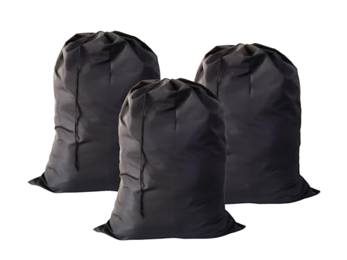 Extra Large Laundry Bag 3 Pack, Black, 30"x40" - color: Black