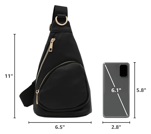 FashionPuzzle Compact Triangle Sling Bag - color: Black