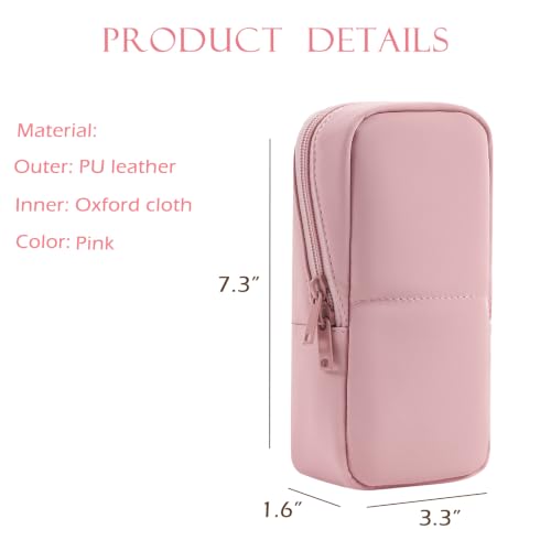 RSRSLEII Small Standing Makeup Bag, Wipe-Clean Brush Holder (03Pink) - color: 03Pink
