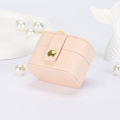 KUKUVR Small Travel Jewelry Ring Stud Earring Box (Pink) - color: Pink