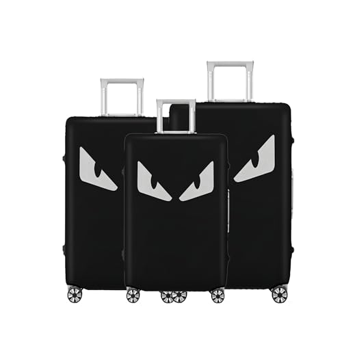 3-Piece Set (20/24/28 Inch) Fabric Suitcase Cover (White Eye) - color: Black Fabric, size: 20/24/28" Suitcase Cover.