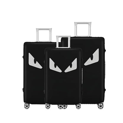 3-Piece Set (20/24/28 Inch) Fabric Suitcase Cover (White Eye) - color: Black Fabric, size: 20/24/28" Suitcase Cover.