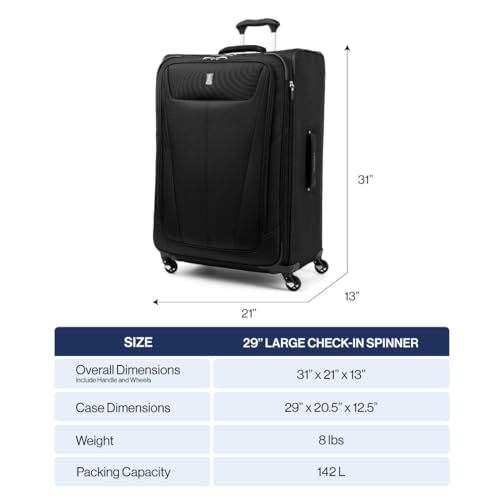 Travelpro Maxlite 5 Softside Checked Luggage Spinner, Blue, 29-Inch - color: Ensign Blue, size: Checked-Large 29-Inch