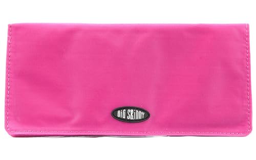 Big Skinny Women's Executive Bi-Fold Checkbook Slim Wallet, Holds Up to 40 Cards - color: Fuchsia