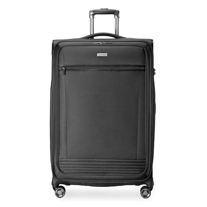 Ricardo Beverly Hills Avalon Softside Medium Check-In Luggage Made with Sustainable 100% Recycled PET (rPET), Lightweight, Eco-Friendly Travel, Expandable, Dual Spinner Wheels, Black, 28-inch - color: Black, size: 28-inch
