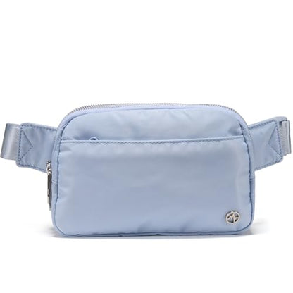 Pander Nylon Fanny Pack Belt Bag for Women with 5 Zipper Pockets - color: Windmill Blue