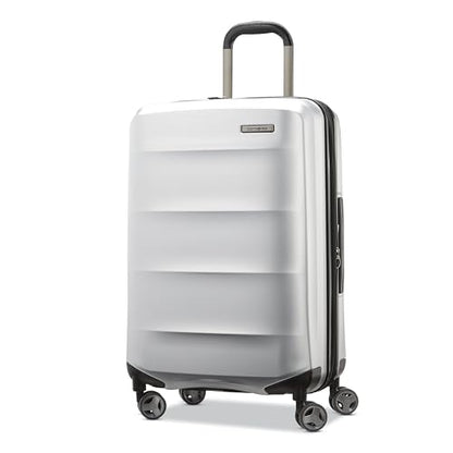 Samsonite Octiv Lightweight Hardshell 24-Inch Medium Checked Luggage - Durable Impact Resistant, 360° Aero Trac Spinner Wheels, Adjustable Telescopic Handle, Expandable, TSA Approved Lock - Silver - color: Aluminum Silver, size: Check-Medium 24