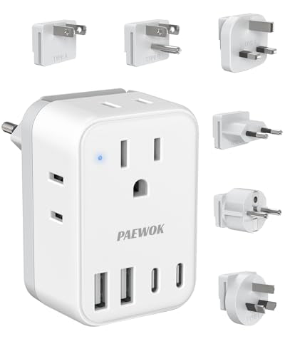 International Power Adapter Set, Travel Adapter, US to EU/UK/AUS/Japan - style: World Adapter+Type F/G/I/C/B/A