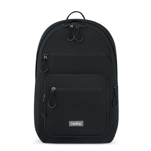 HanTrip 18 Inch Carry on Travel Backpack with Lots of Pockets, Black - color: Black, size: 18 Inch