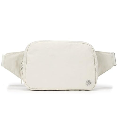 Pander Belt Bag Large 2L, Nylon Fanny Pack Purse for Women and Men with Adjustable Strap - color: White Opal